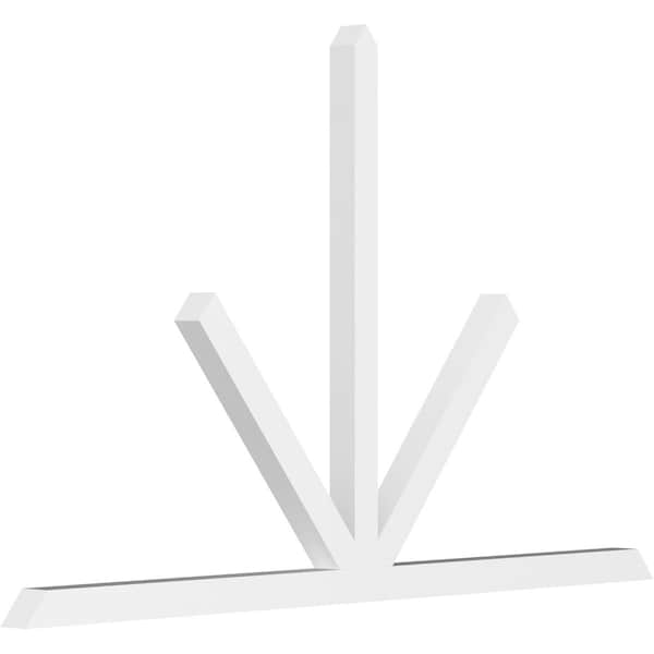 Ekena Millwork Saratoga Architectural Grade PVC Gable Bracket, 108"W x 67 1/2"H x 4"D x 4"F, 15/12 Pitch GBP108X68X0404SAR00 - main